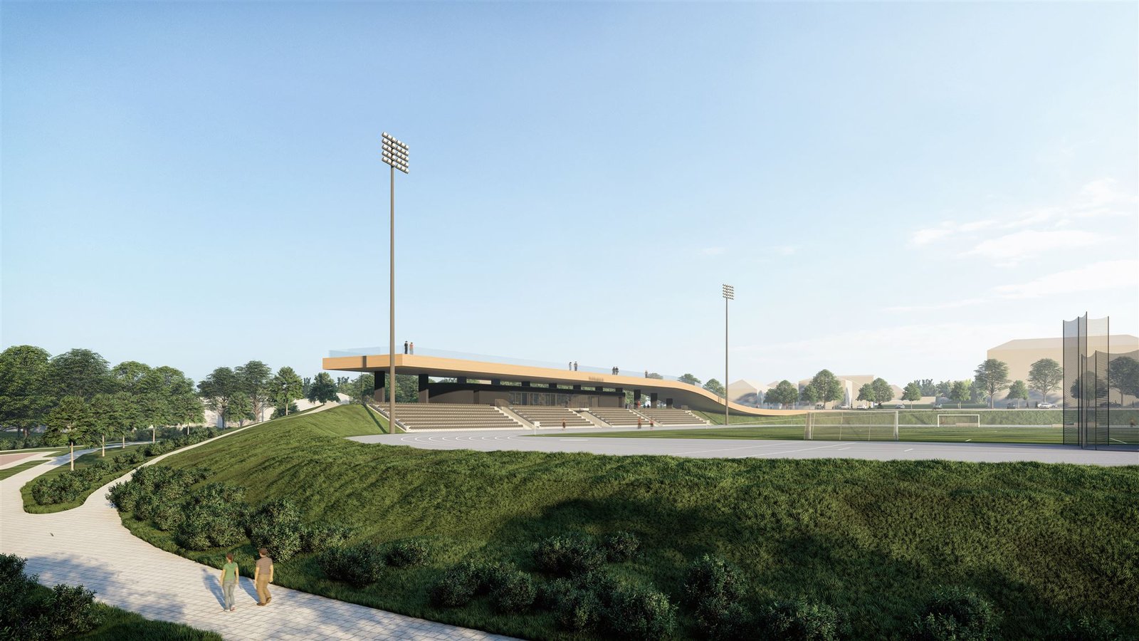 Žvėryno stadionas: tribūnos nuo futbolo aikštės pusės
